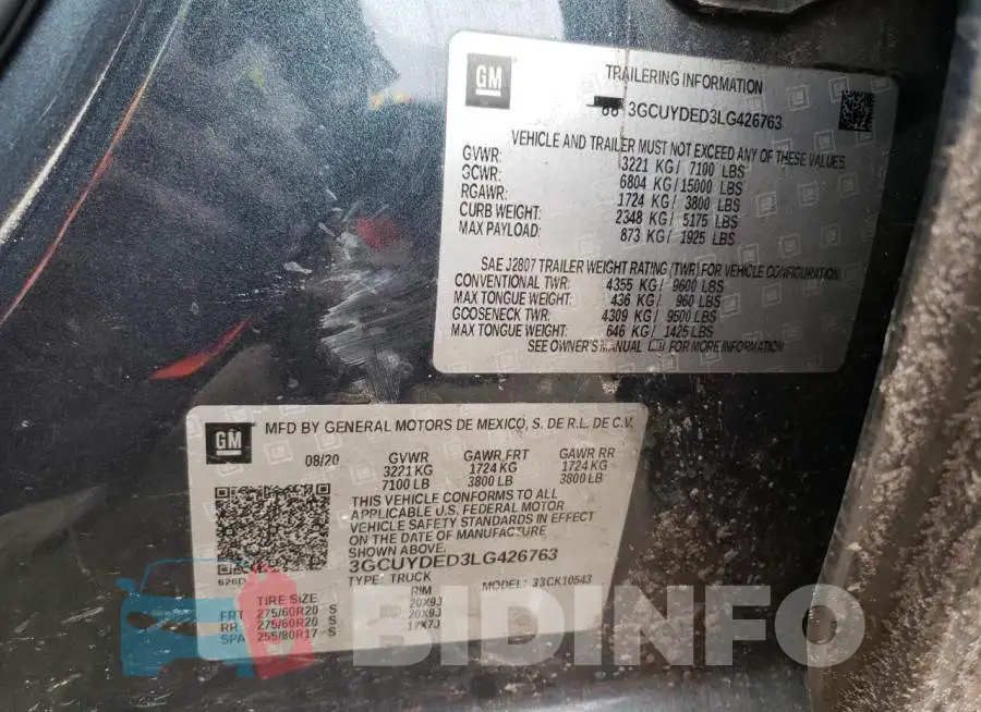 3GCUYDED3LG426763 Photo# 12