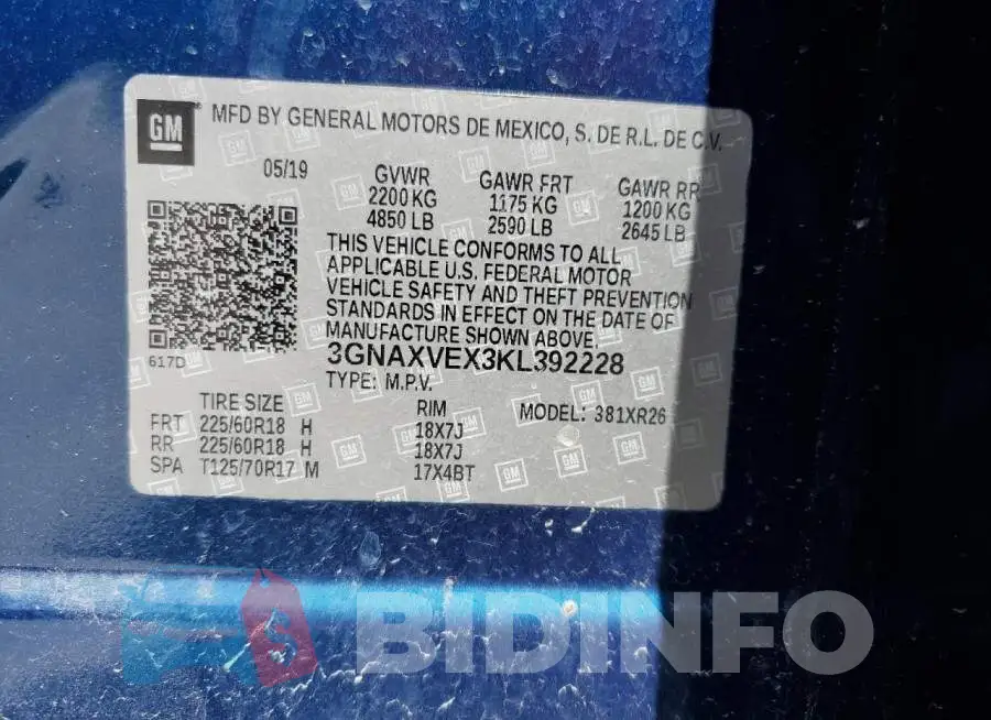 3GNAXVEX3KL392228 Photo# 13