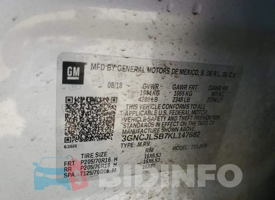 3GNCJLSB7KL147682 Photo# 13
