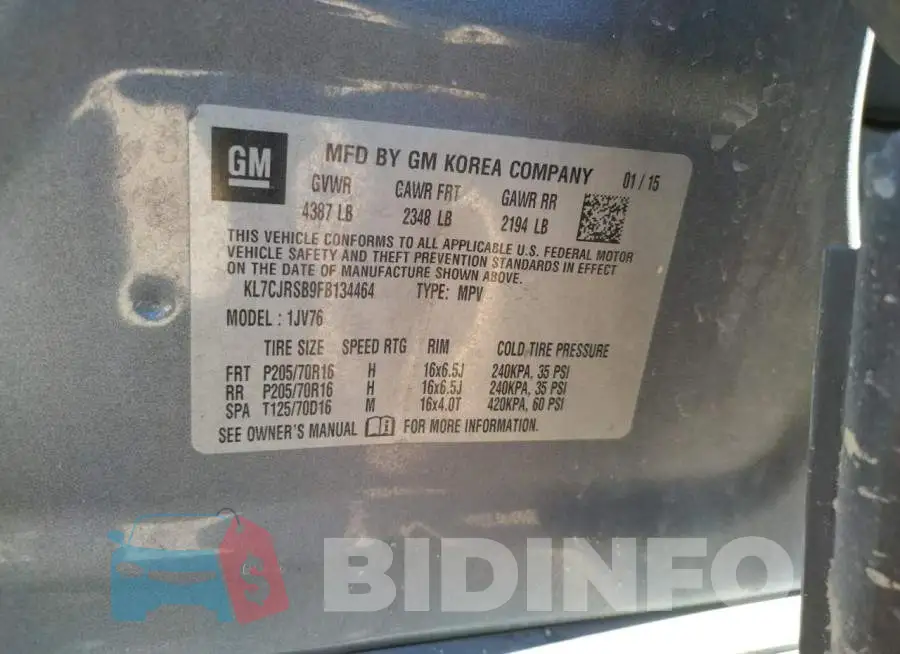 KL7CJRSB9FB134464 Photo# 12