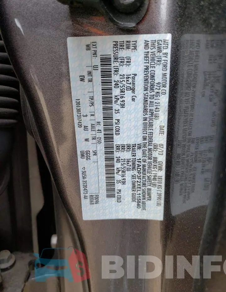 1FADP3F2XEL115840 Photo# 12