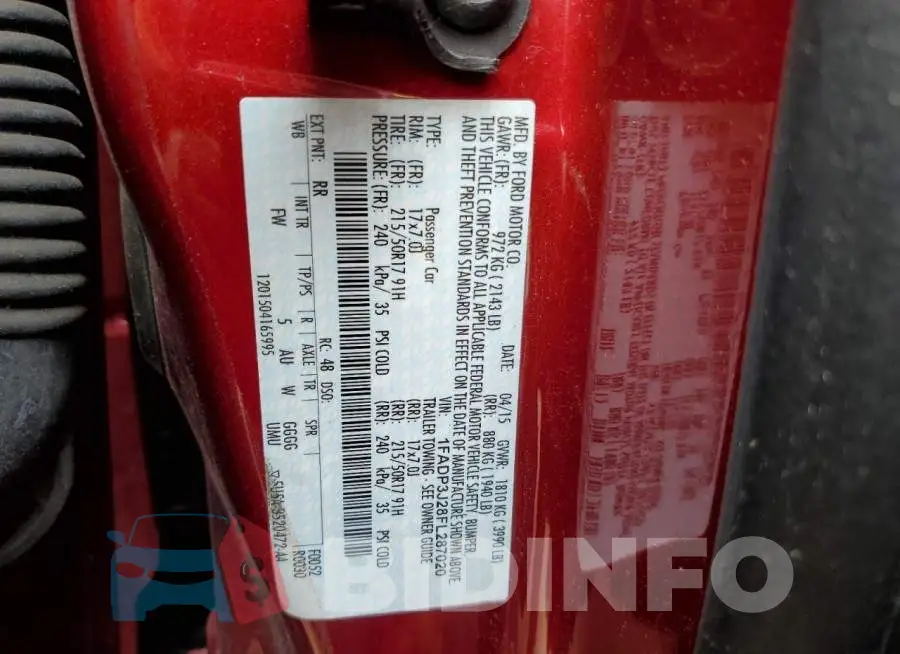 1FADP3J28FL287020 Photo# 12