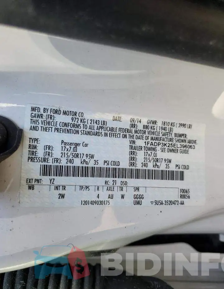 1FADP3K25EL396063 Photo# 12