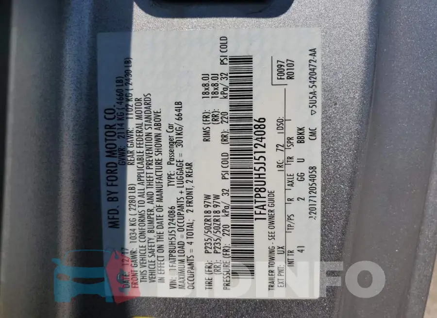 1FATP8UH5J5124086 Photo# 12