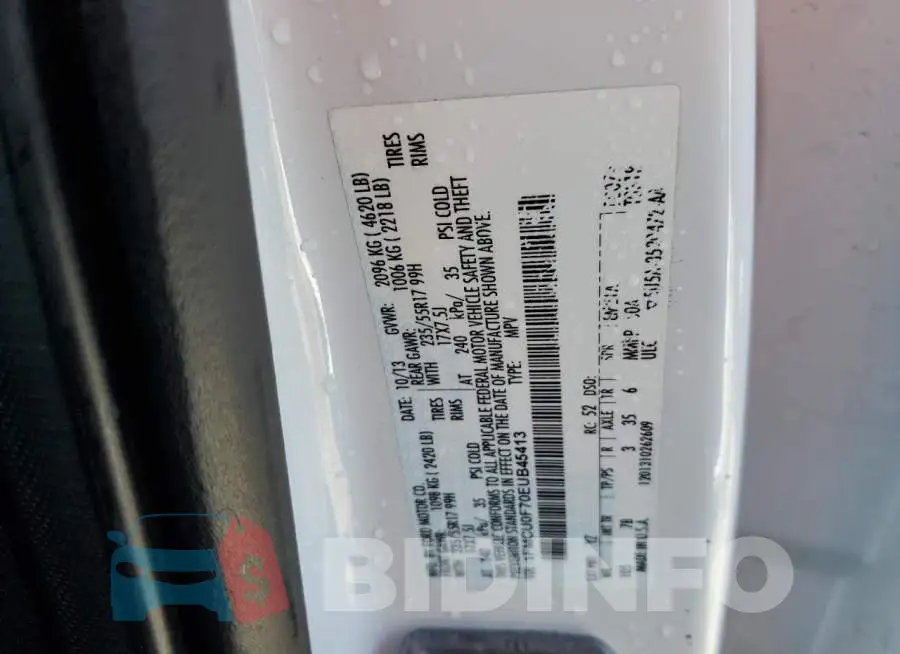 1FMCU0F70EUB45413 Photo# 13