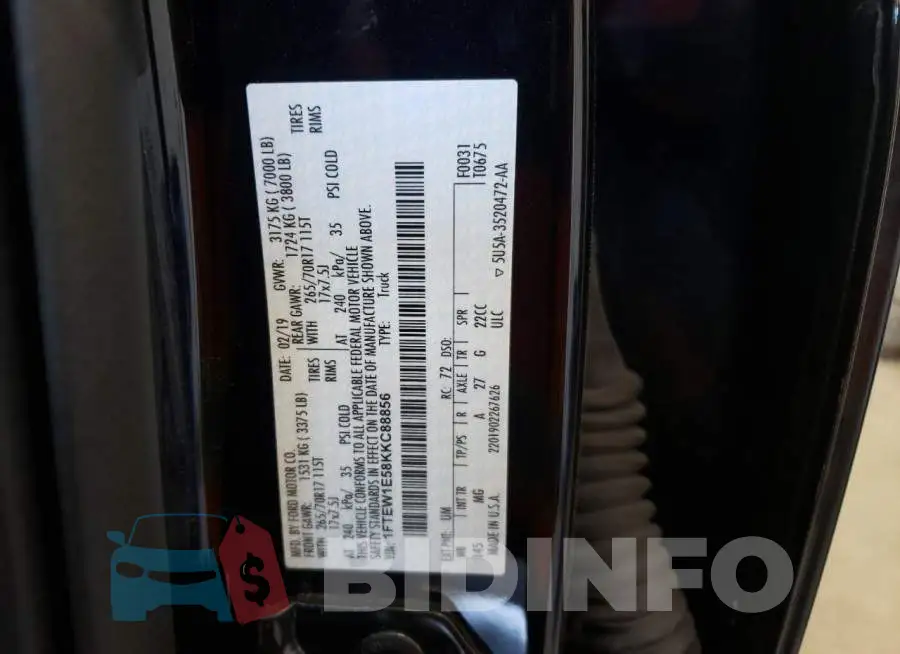 1FTEW1E58KKC88856 Photo# 12