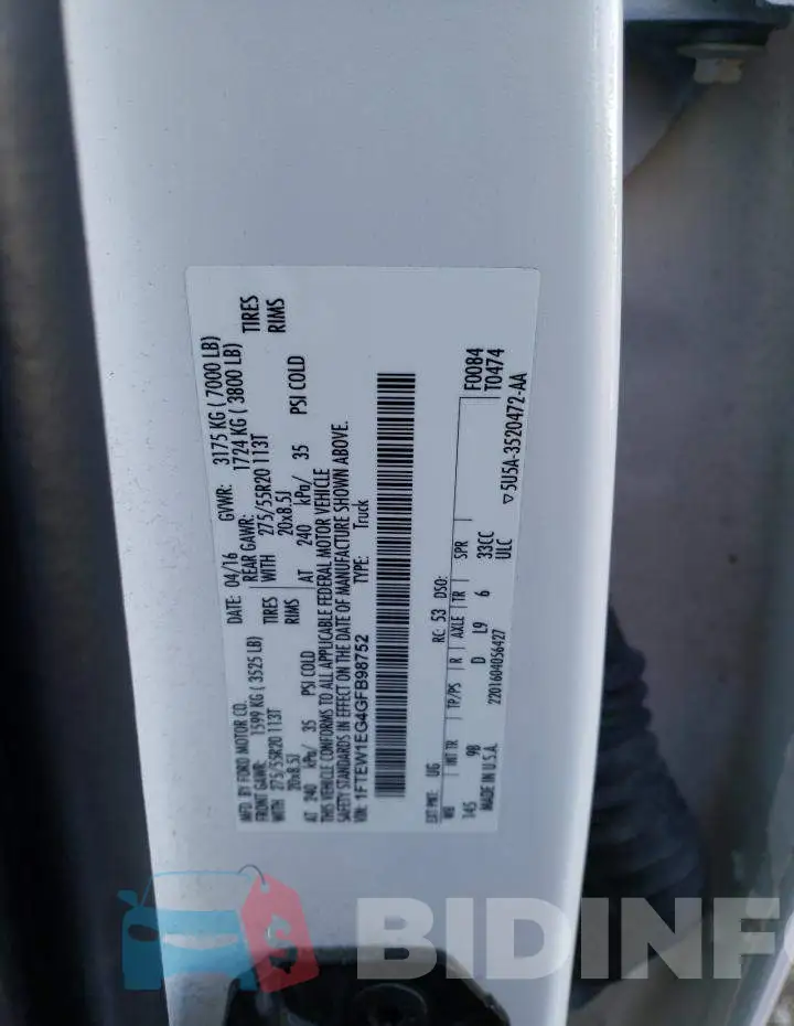 1FTEW1EG4GFB98752 Photo# 13