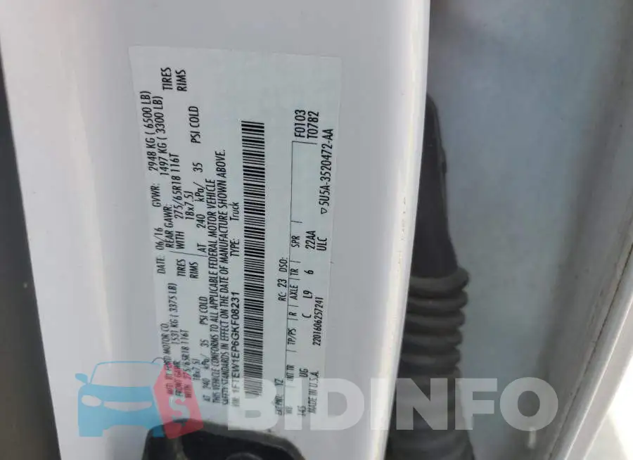 1FTEW1EP6GKF08231 Photo# 12