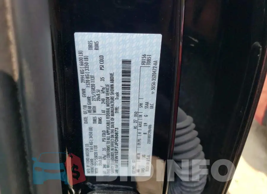 1FTEW1EP7JFD80873 Photo# 12