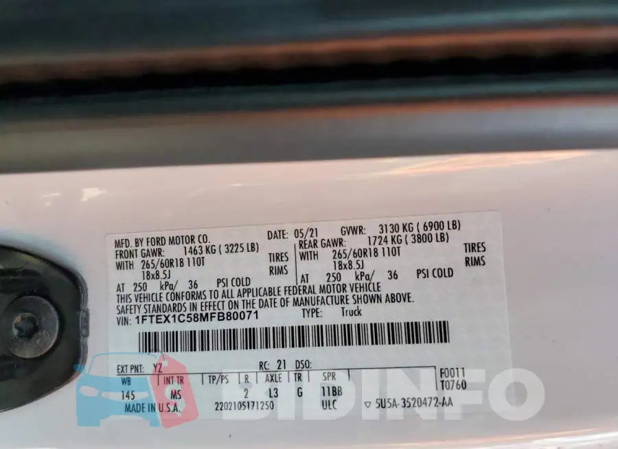 1FTEX1C58MFB80071 Photo# 12