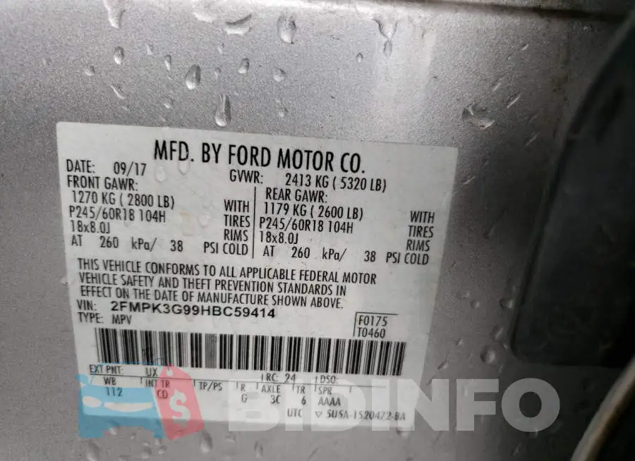 2FMPK3G99HBC59414 Photo# 12