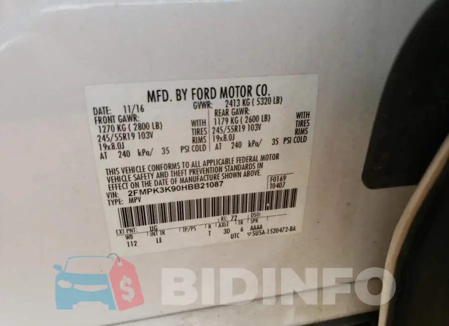 2FMPK3K90HBB21087 Photo# 13