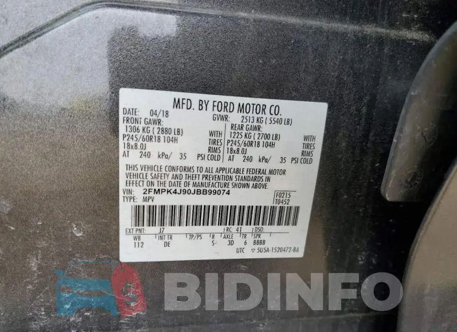 2FMPK4J90JBB99074 Photo# 13