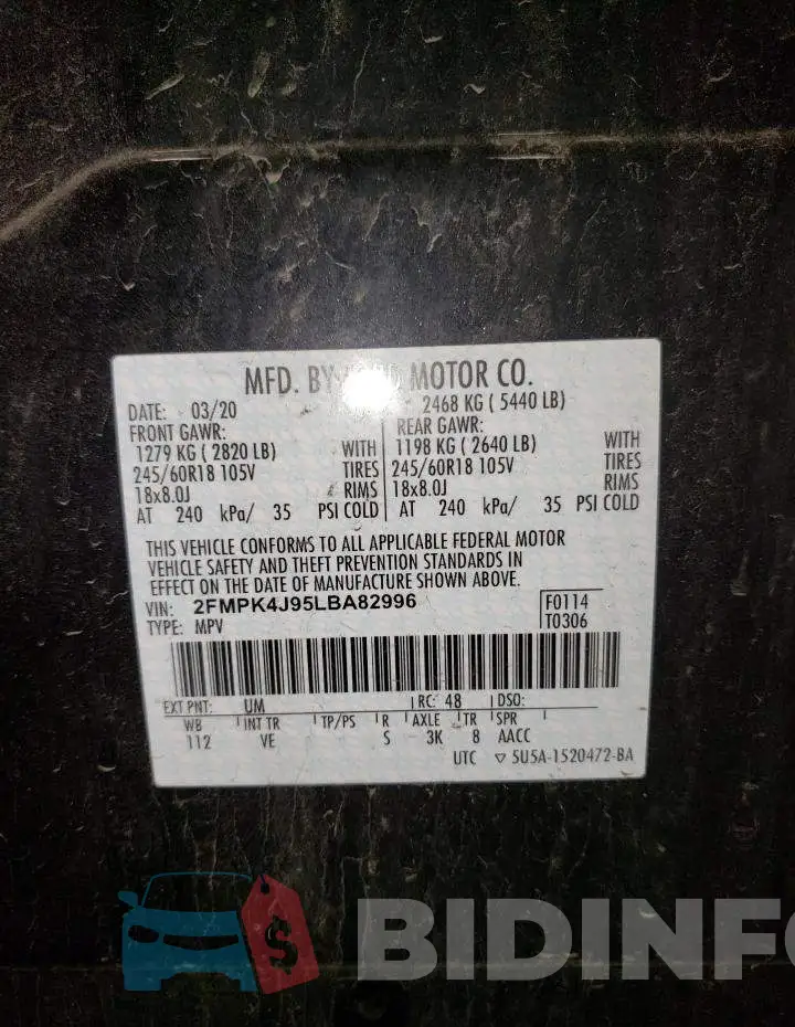2FMPK4J95LBA82996 Photo# 13