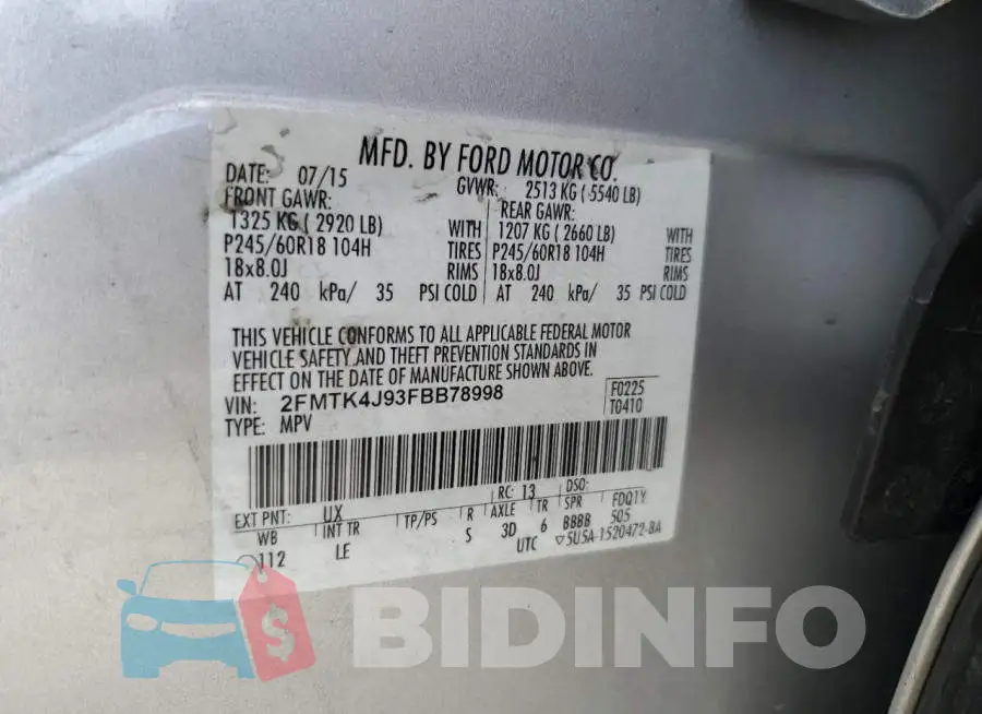 2FMTK4J93FBB78998 Photo# 14
