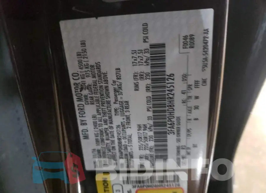 3FA6P0HD8HR245126 Photo# 12