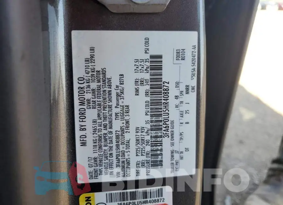 3FA6P0LU5HR408872 Photo# 12