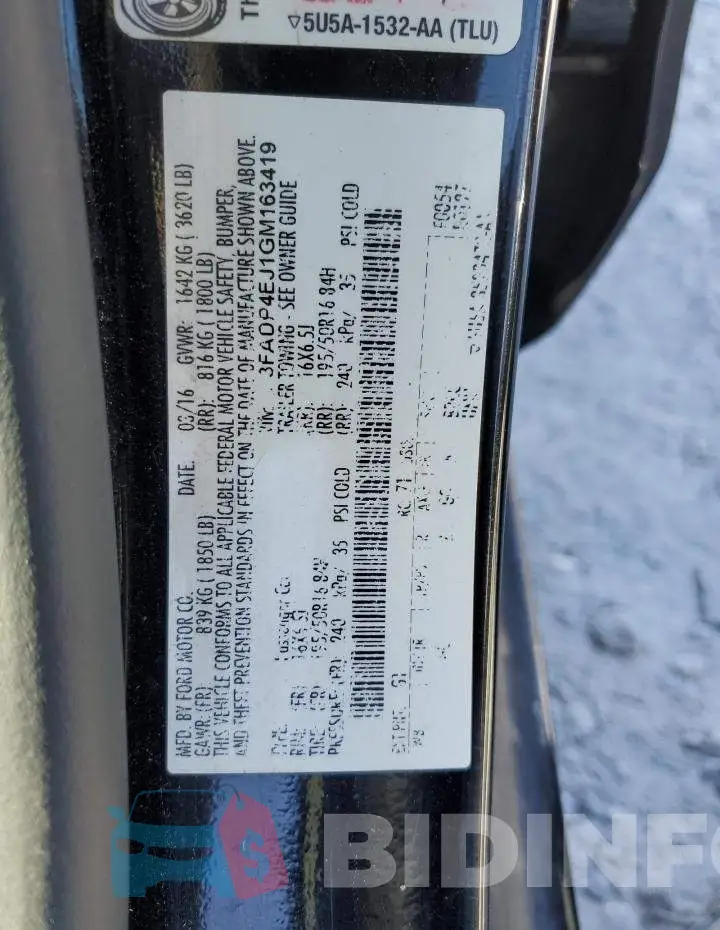 3FADP4EJ1GM163419 Photo# 13