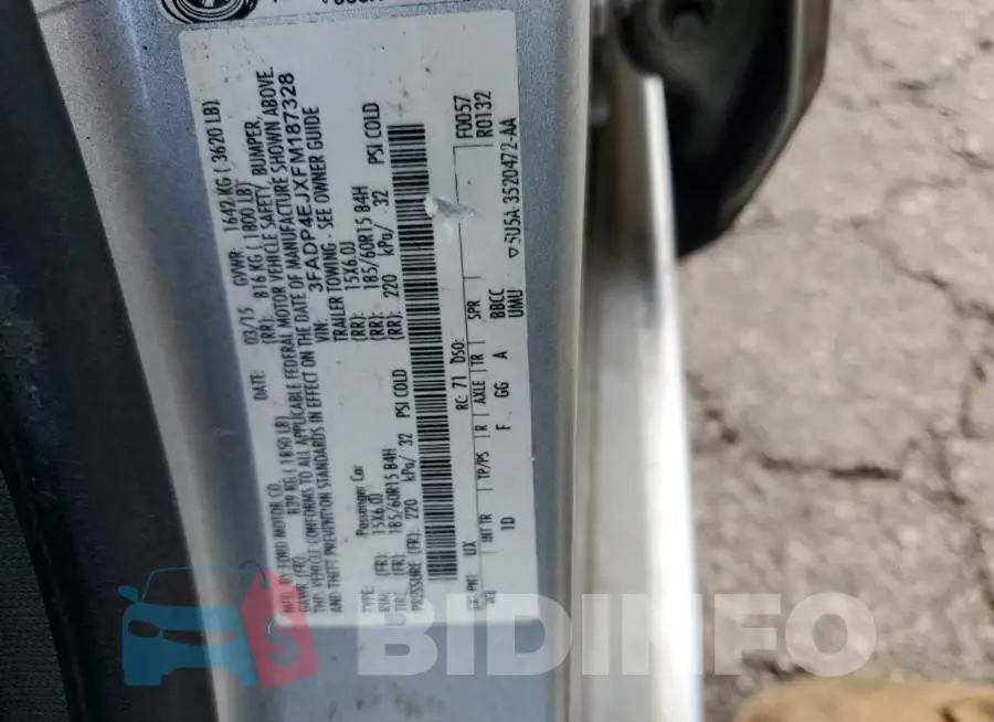 3FADP4EJXFM187328 Photo# 12
