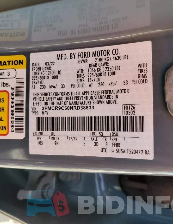 3FMCR9C60NRD38833 Photo# 13