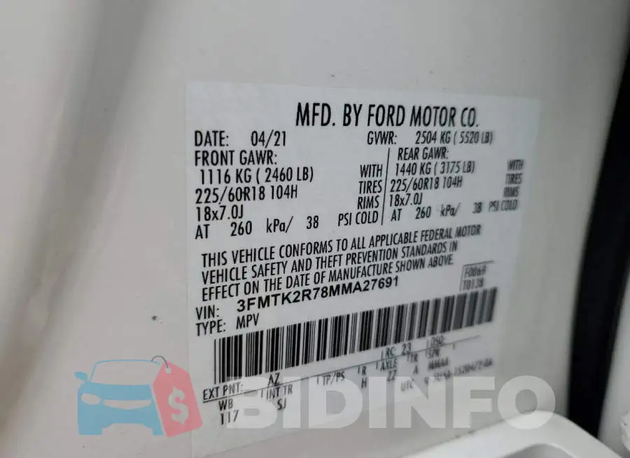 3FMTK2R78MMA27691 Photo# 13