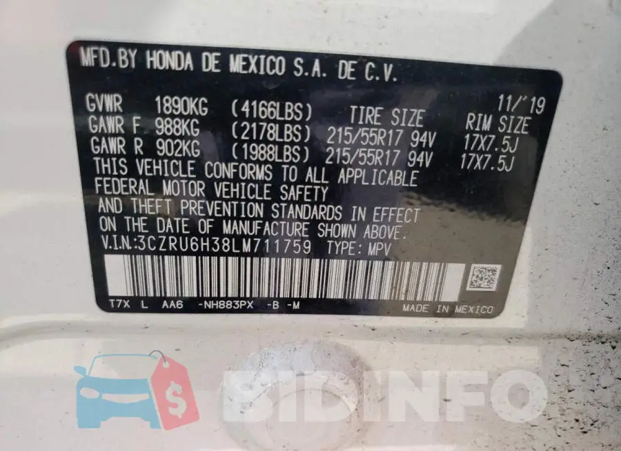 3CZRU6H38LM711759 Photo# 13