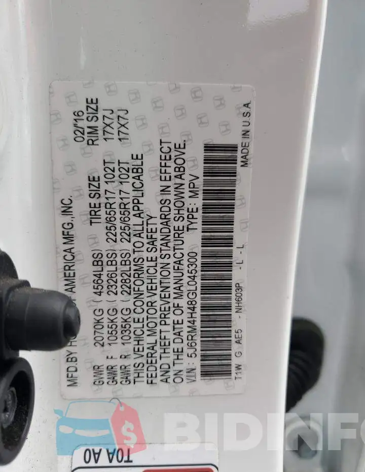 5J6RM4H48GL045300 Photo# 12