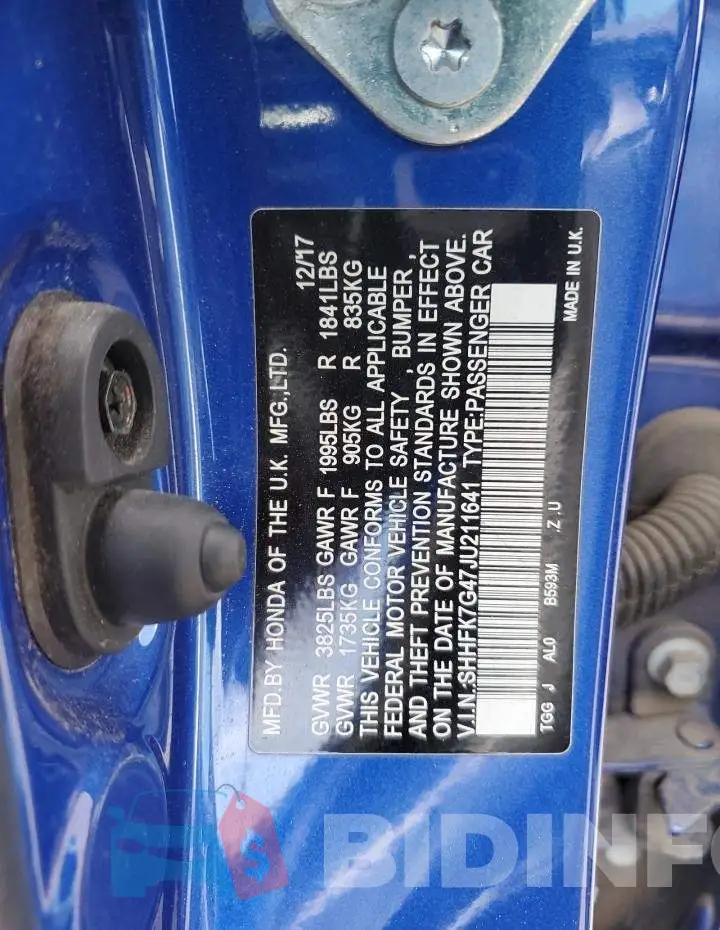 SHHFK7G47JU211641 Photo# 12