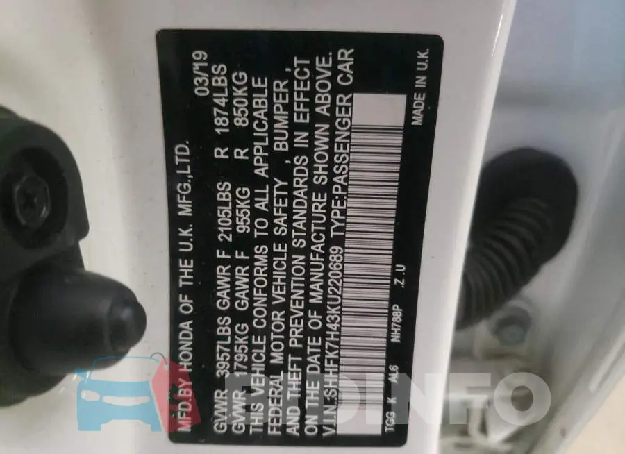 SHHFK7H43KU220689 Photo# 12