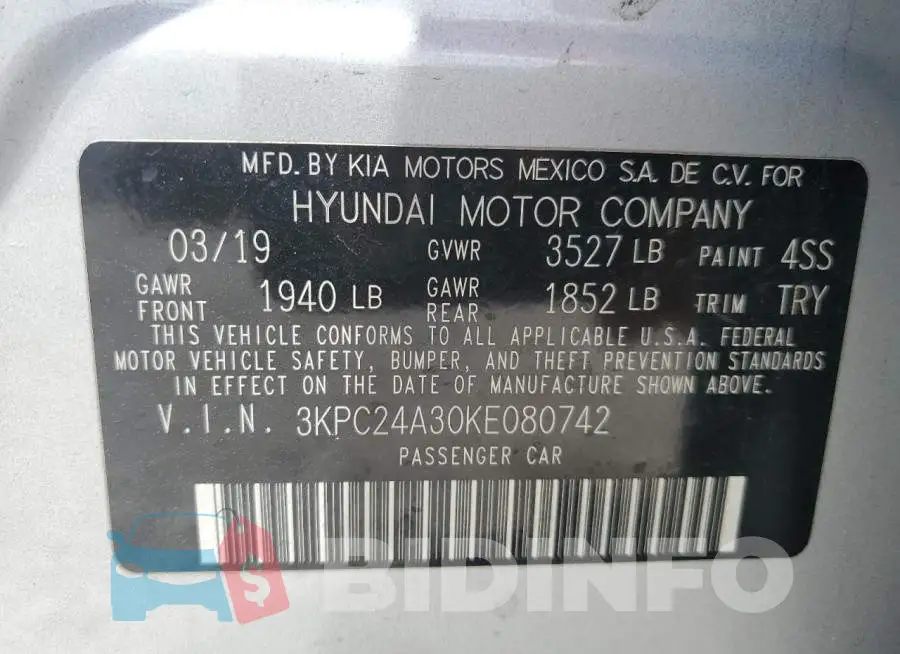 3KPC24A30KE080742 Photo# 12