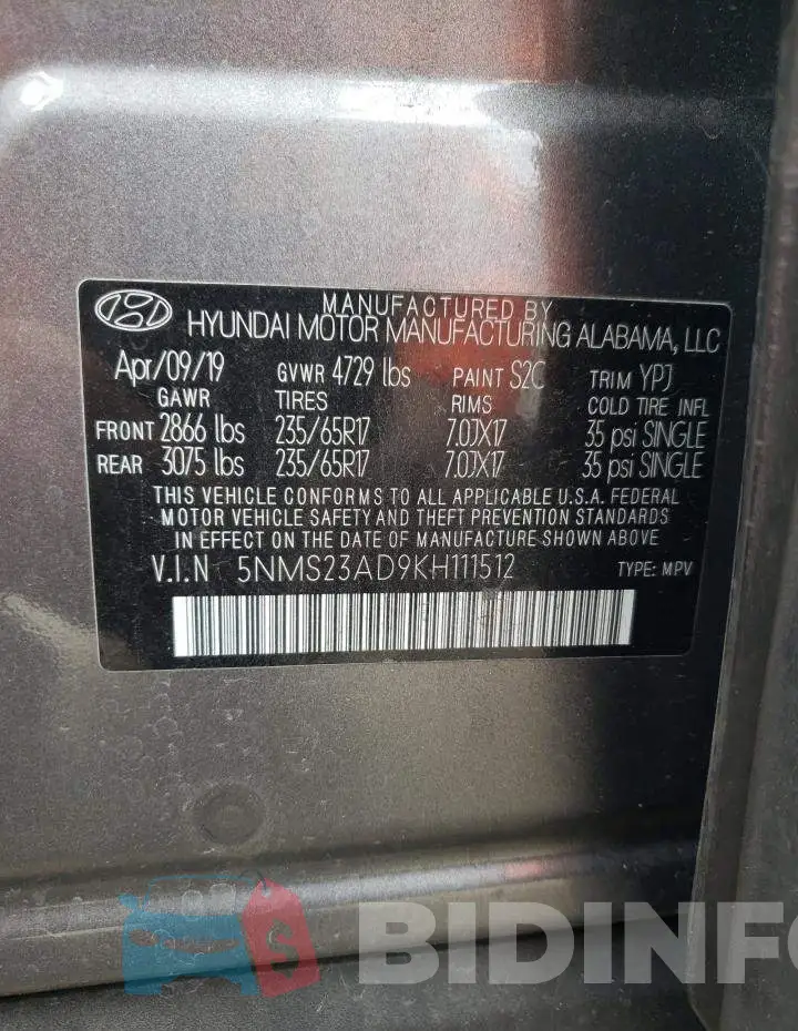 5NMS23AD9KH111512 Photo# 14