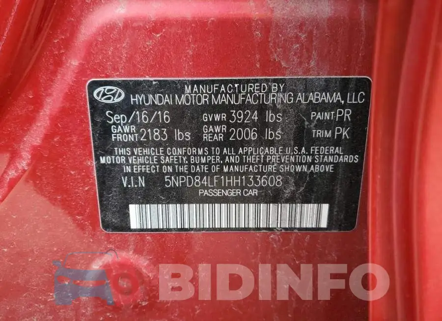 5NPD84LF1HH133608 Photo# 13