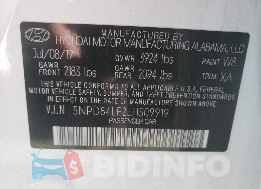 5NPD84LF2LH509919 Photo# 12