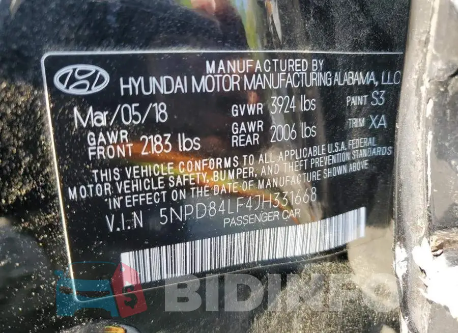 5NPD84LF4JH331668 Photo# 12