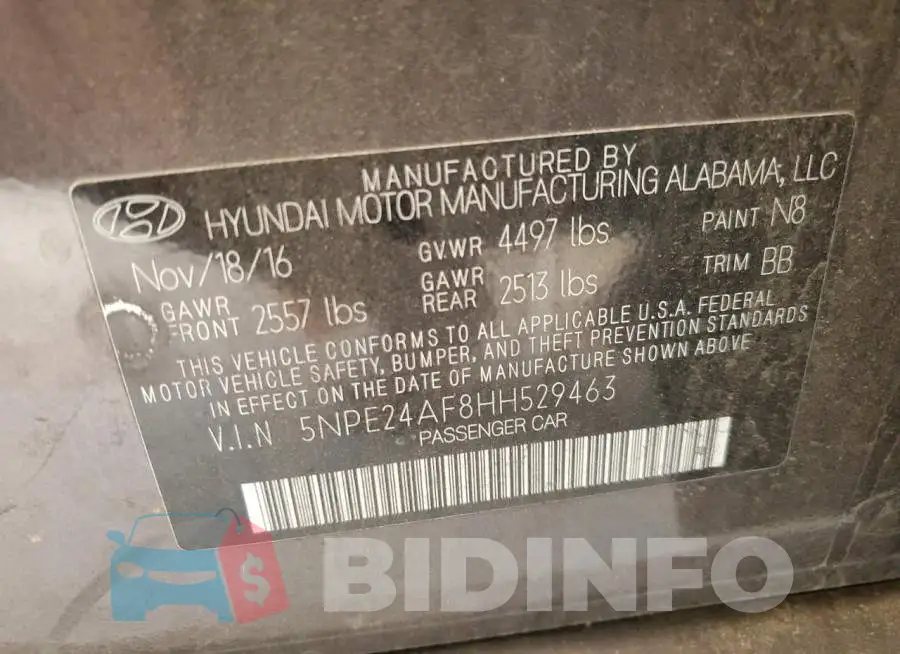 5NPE24AF8HH529463 Photo# 13