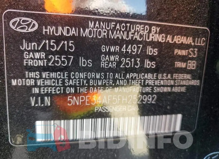 5NPE34AF5FH252992 Photo# 13