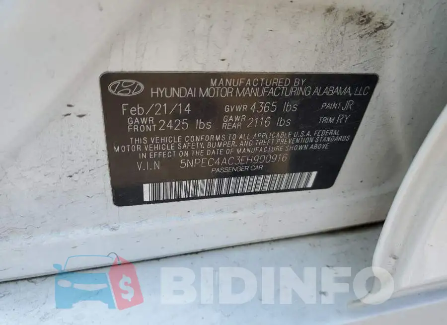 5NPEC4AC3EH900916 Photo# 12