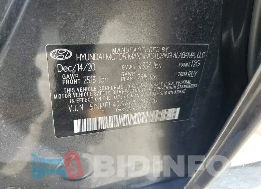 5NPEF4JA6MH103130 Photo# 12