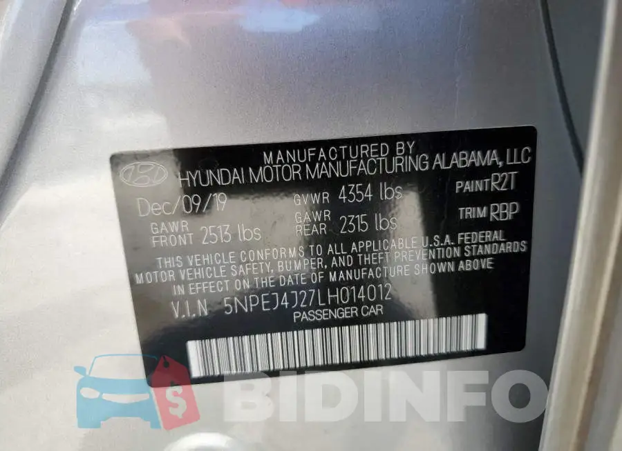 5NPEJ4J27LH014012 Photo# 13