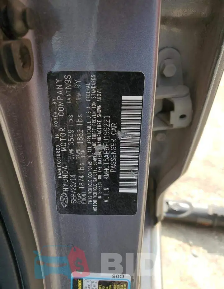 KMHCT5AE9FU199221 Photo# 12