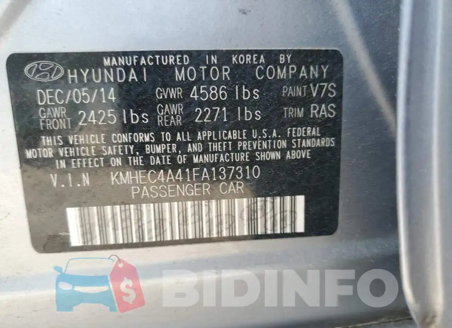 KMHEC4A41FA137310 Photo# 12