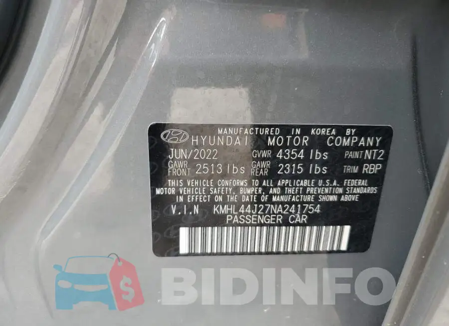 KMHL44J27NA241754 Photo# 12
