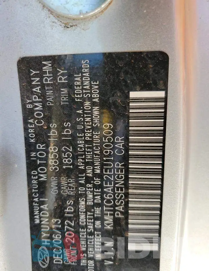 KMHTC6AE2EU190509 Photo# 12