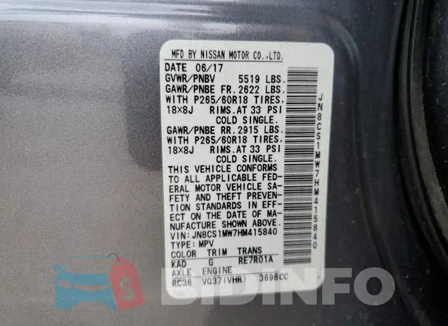 JN8CS1MW7HM415840 Photo# 13