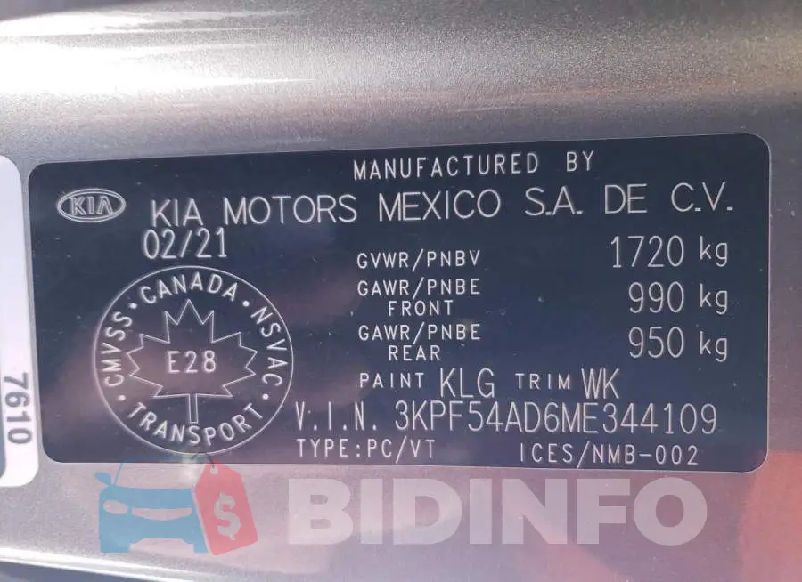 3KPF54AD6ME344109 Photo# 13