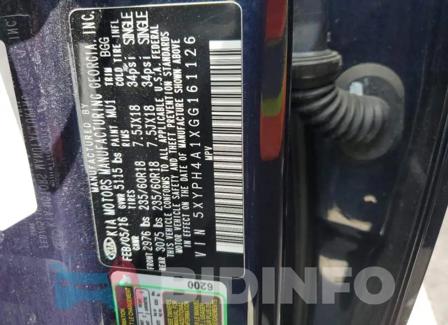 5XYPH4A1XGG161126 Photo# 13