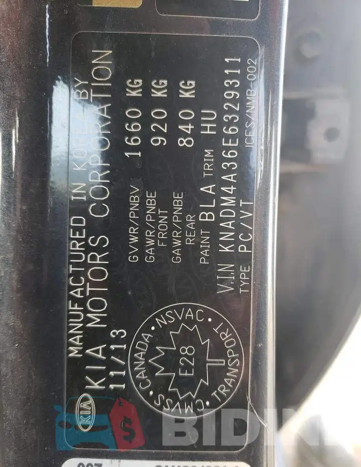 KNADM4A36E6329311 Photo# 12