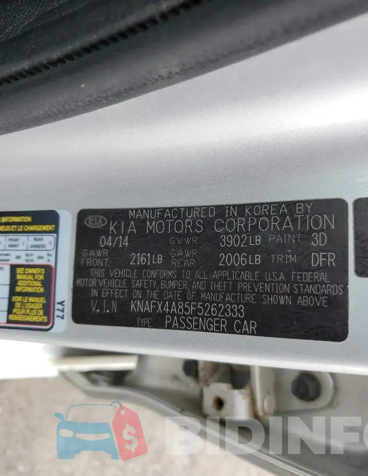 KNAFX4A85F5262333 Photo# 12