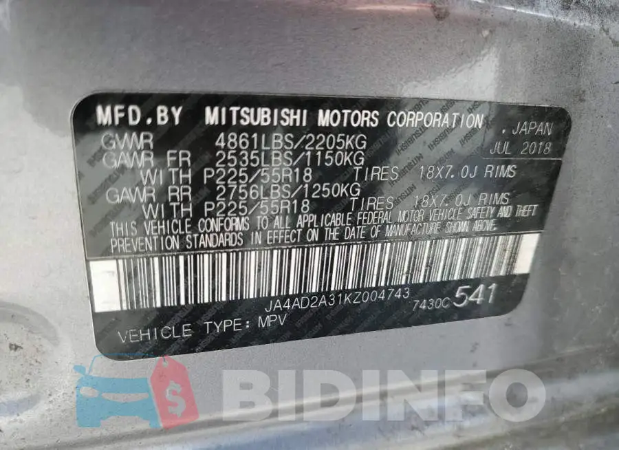 JA4AD2A31KZ004743 Photo# 13