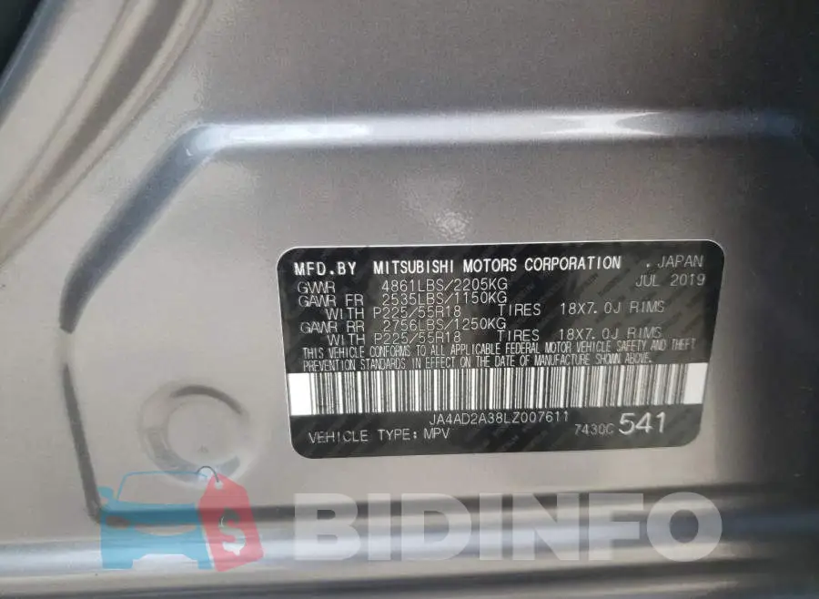 JA4AD2A38LZ007611 Photo# 10